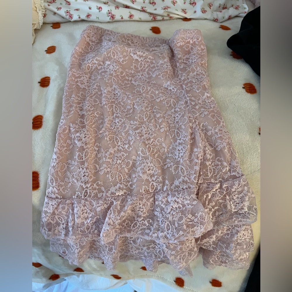 pink lace mini dress size xs
